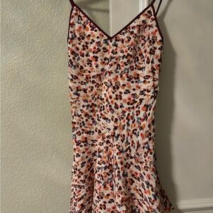 GAP Studio Cream and Burgundy Dress